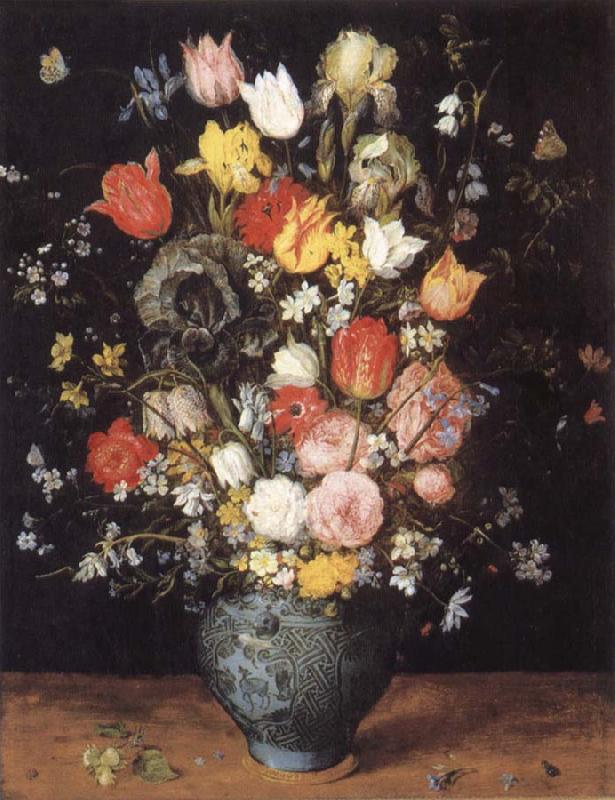 Jan Brueghel The Elder Flower in a blue vase France oil painting art